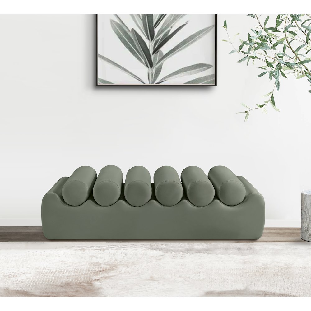 Rumble Green Vegan Leather Bench