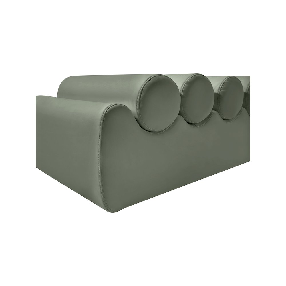 Rumble Green Vegan Leather Bench