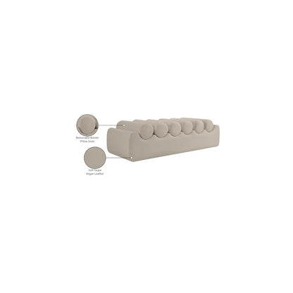 Rumble Taupe Vegan Leather Bench