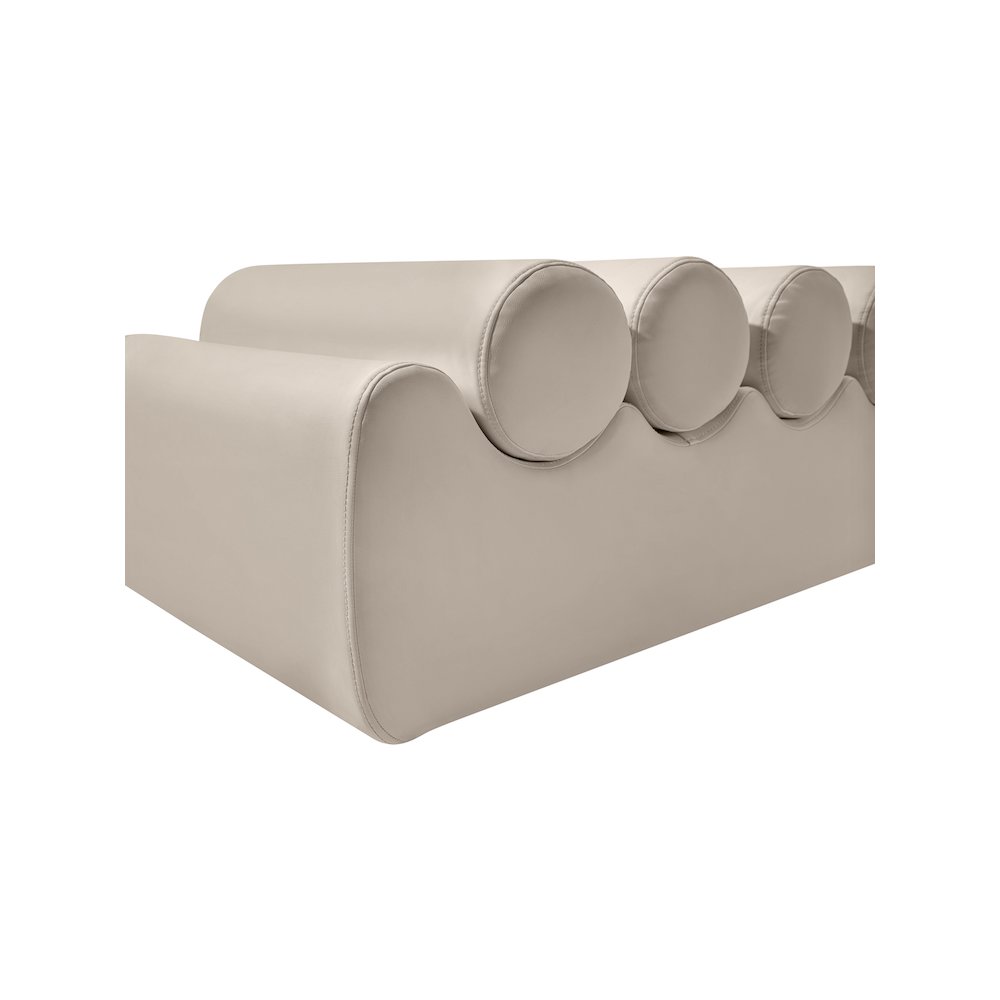 Rumble Taupe Vegan Leather Bench