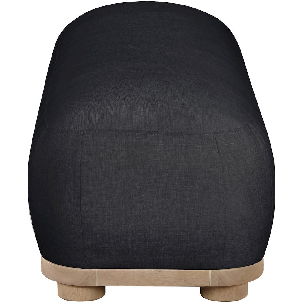 Calum Black Chenille Fabric Bench