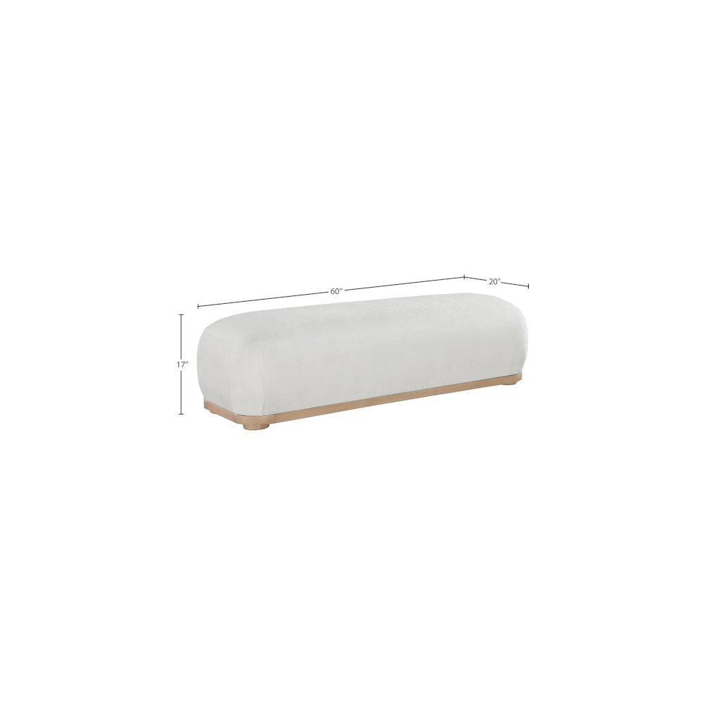 Calum Cream Chenille Fabric Bench