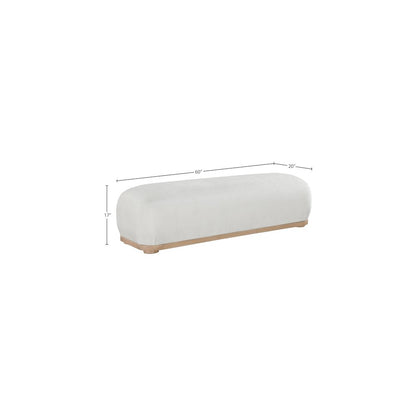 Calum Cream Chenille Fabric Bench