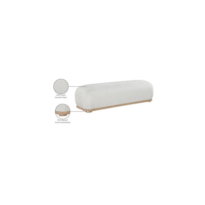 Calum Cream Chenille Fabric Bench