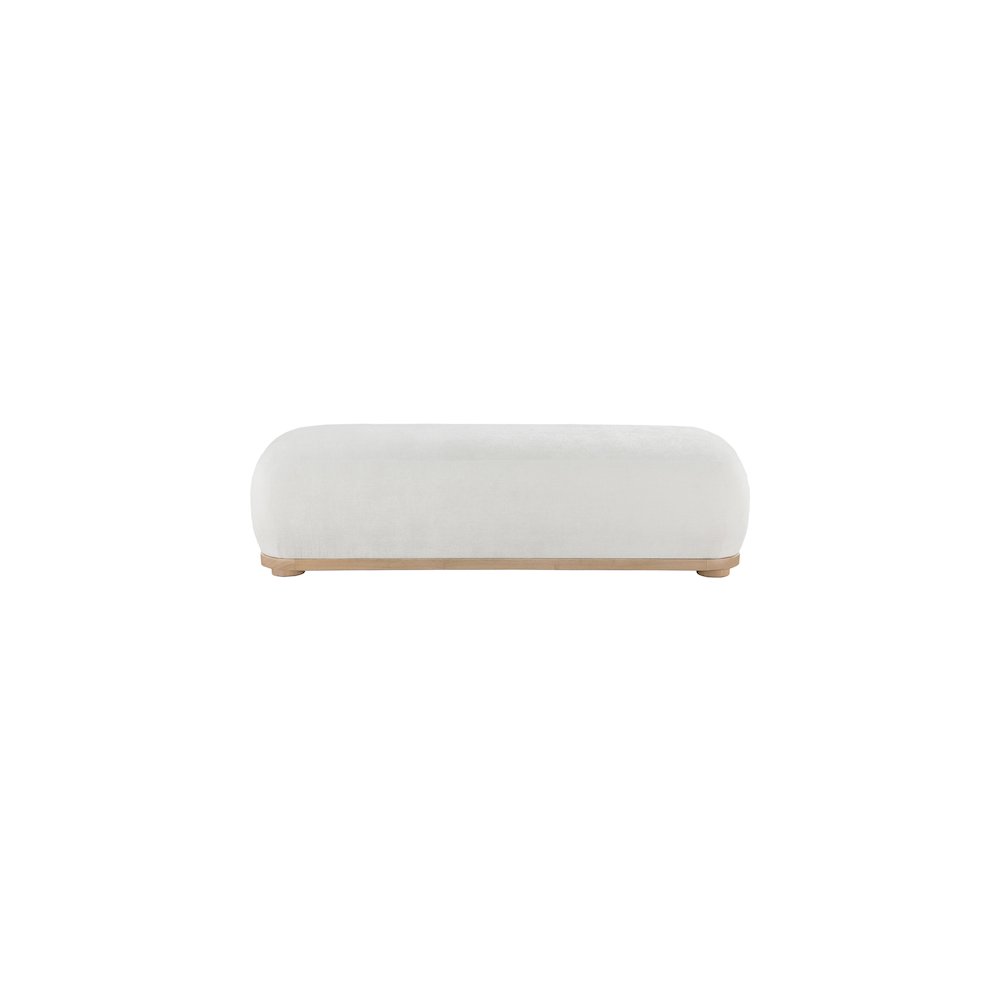Calum Cream Chenille Fabric Bench