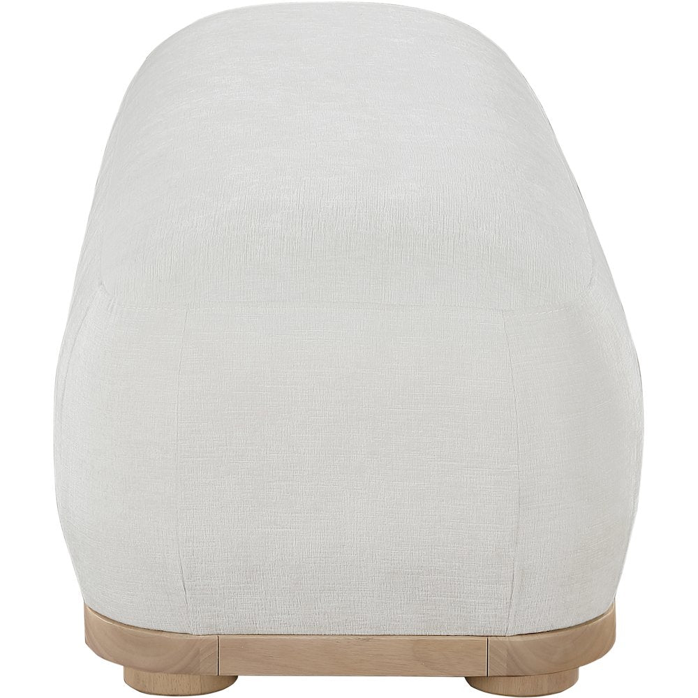 Calum Cream Chenille Fabric Bench