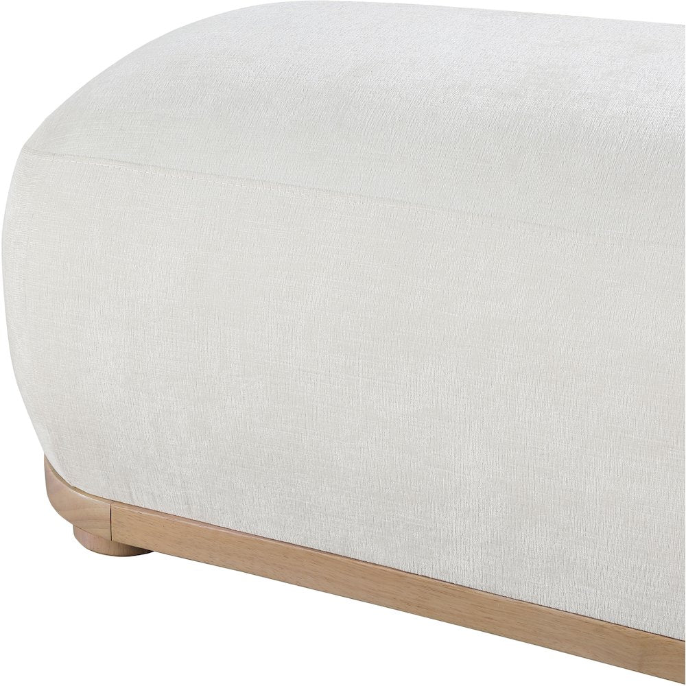Calum Cream Chenille Fabric Bench