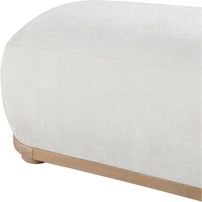 Calum Cream Chenille Fabric Bench