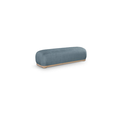 Calum Light Blue Chenille Fabric Bench