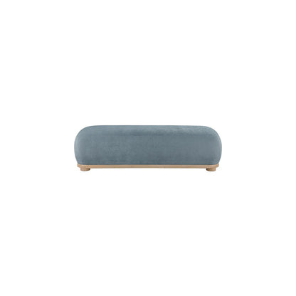 Calum Light Blue Chenille Fabric Bench