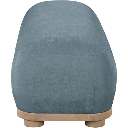 Calum Light Blue Chenille Fabric Bench