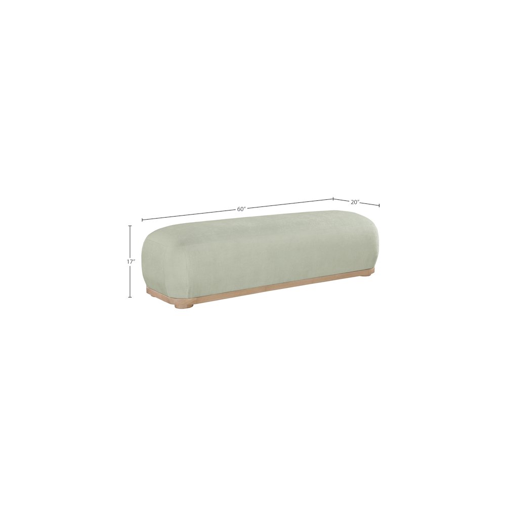 Calum Mint Chenille Fabric Bench