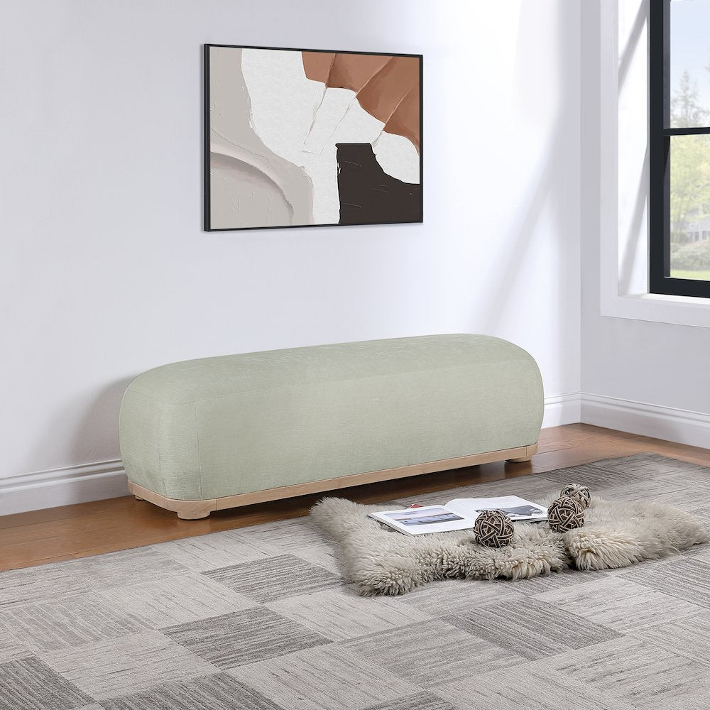 Calum Mint Chenille Fabric Bench
