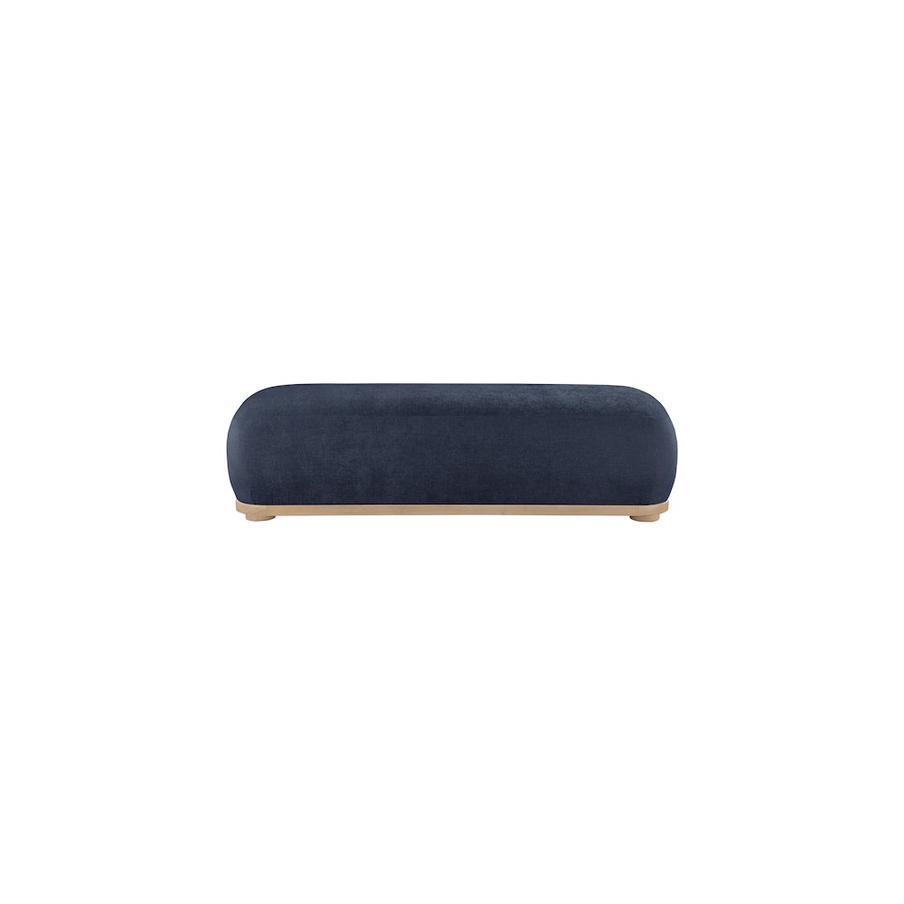 Calum Navy Chenille Fabric Bench