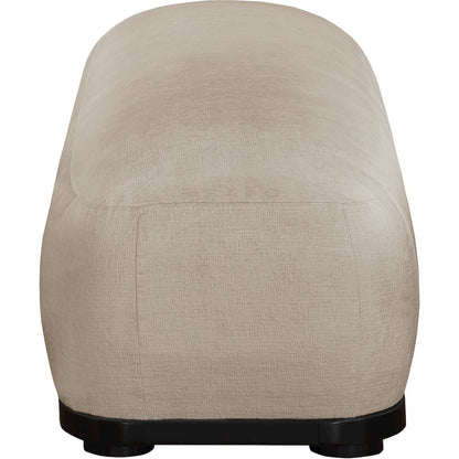 Calum Beige Chenille Fabric Bench
