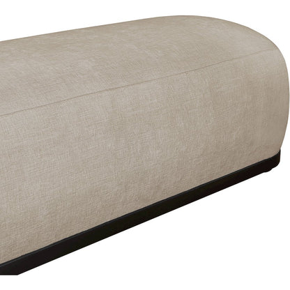 Calum Beige Chenille Fabric Bench