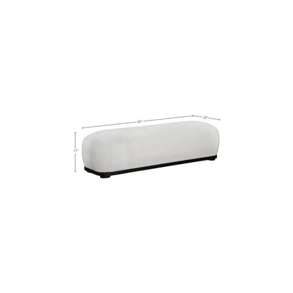 Calum Cream Chenille Fabric Bench
