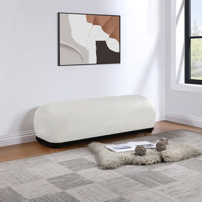 Calum Cream Chenille Fabric Bench