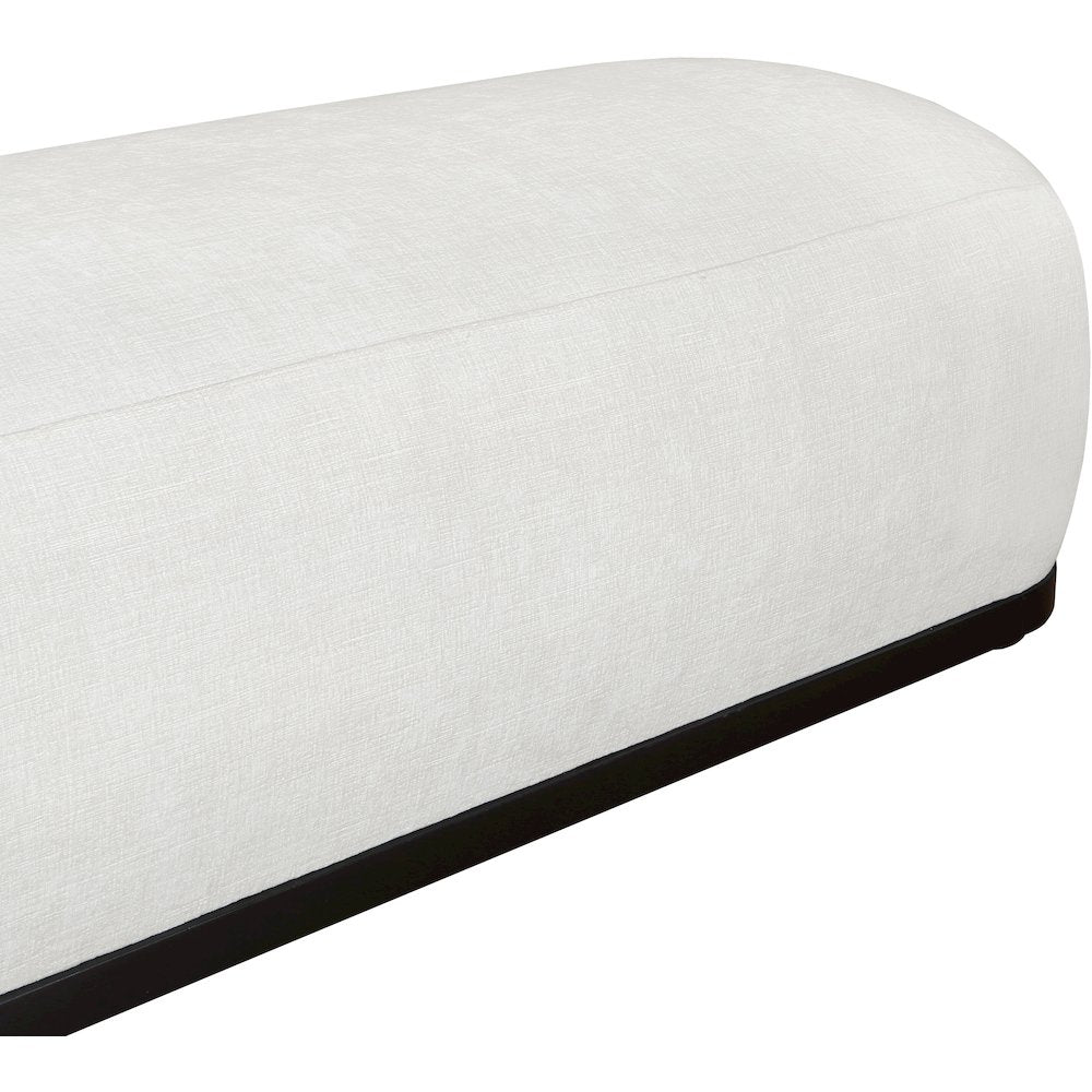 Calum Cream Chenille Fabric Bench