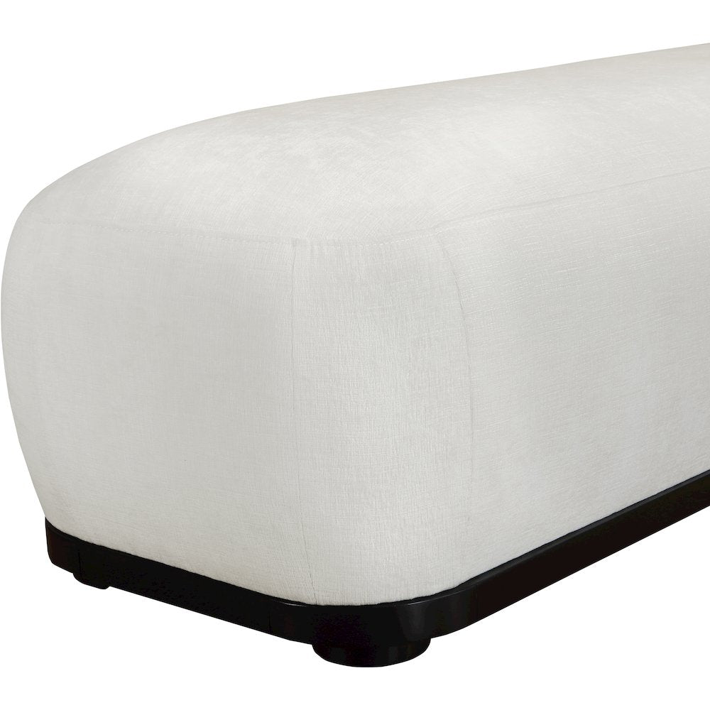 Calum Cream Chenille Fabric Bench