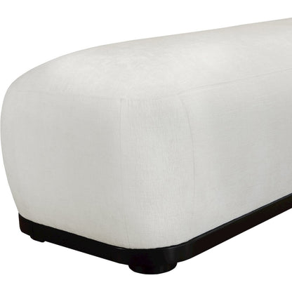 Calum Cream Chenille Fabric Bench