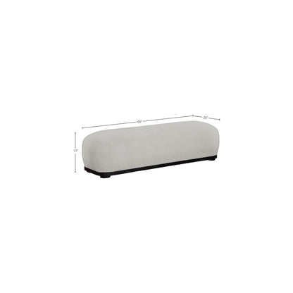 Calum Grey Chenille Fabric Bench