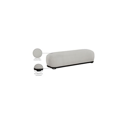 Calum Grey Chenille Fabric Bench