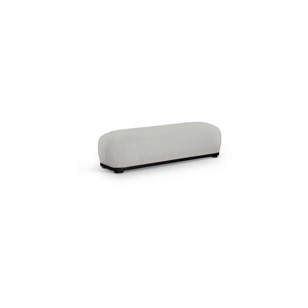 Calum Grey Chenille Fabric Bench