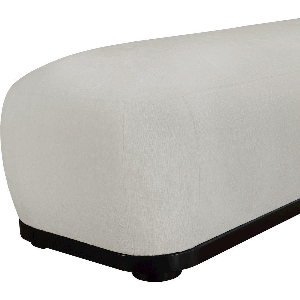 Calum Grey Chenille Fabric Bench