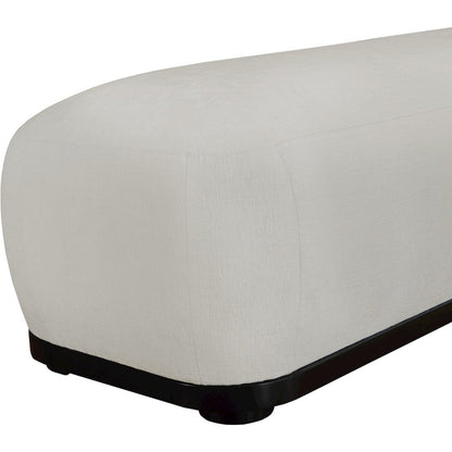 Calum Grey Chenille Fabric Bench