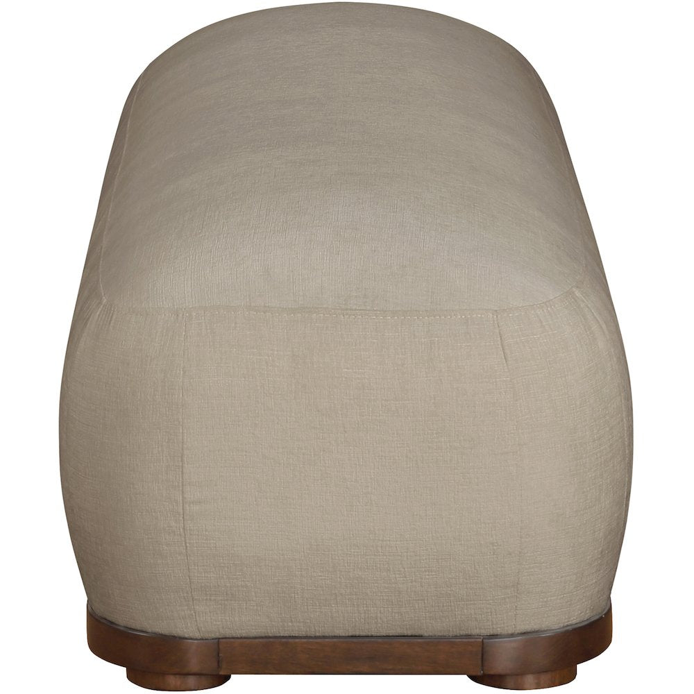 Calum Beige Chenille Fabric Bench