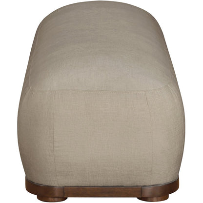 Calum Beige Chenille Fabric Bench