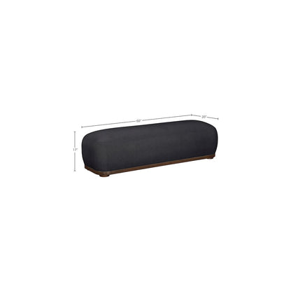 Calum Black Chenille Fabric Bench