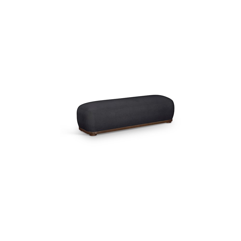 Calum Black Chenille Fabric Bench