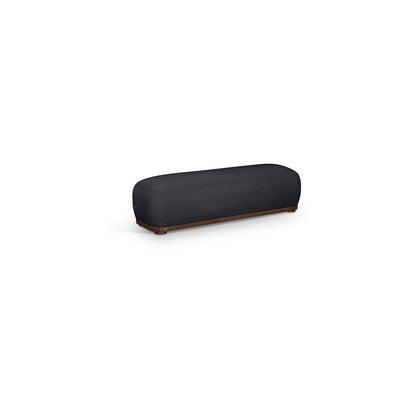 Calum Black Chenille Fabric Bench