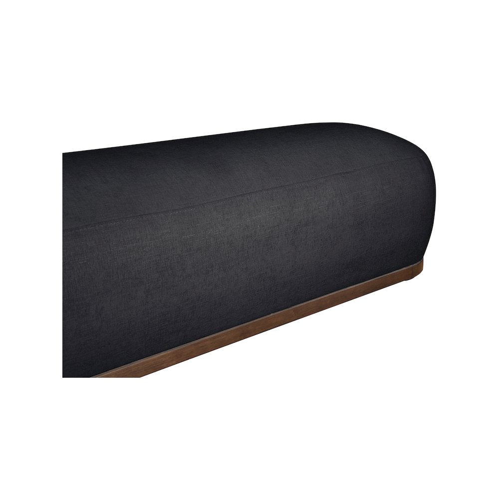 Calum Black Chenille Fabric Bench