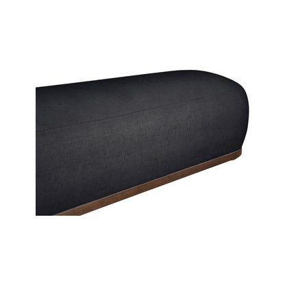 Calum Black Chenille Fabric Bench