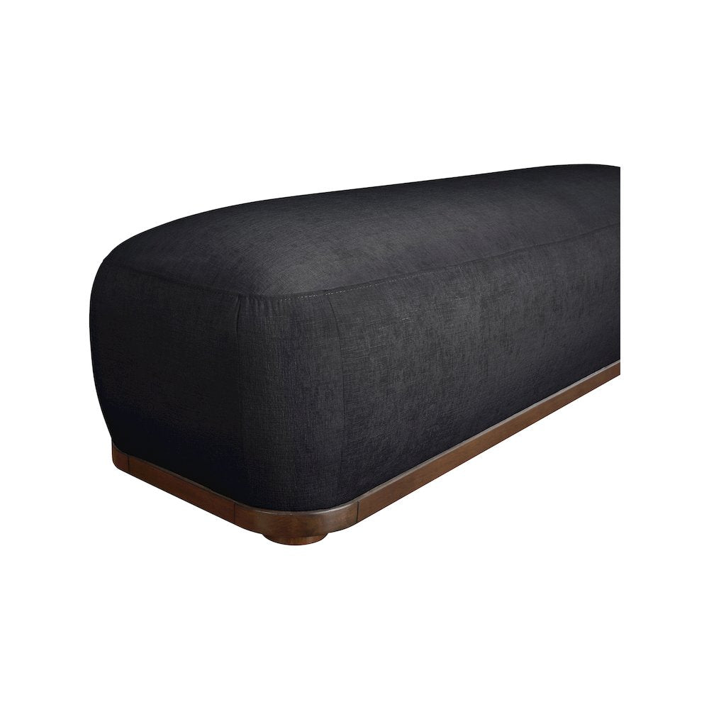 Calum Black Chenille Fabric Bench