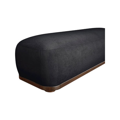 Calum Black Chenille Fabric Bench