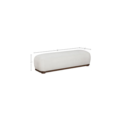 Calum Cream Chenille Fabric Bench