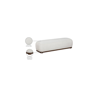 Calum Cream Chenille Fabric Bench