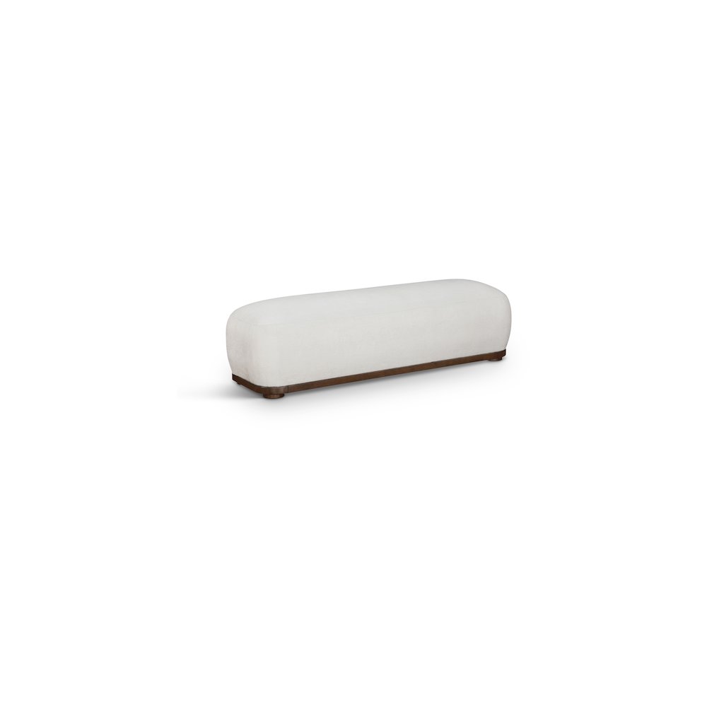 Calum Cream Chenille Fabric Bench