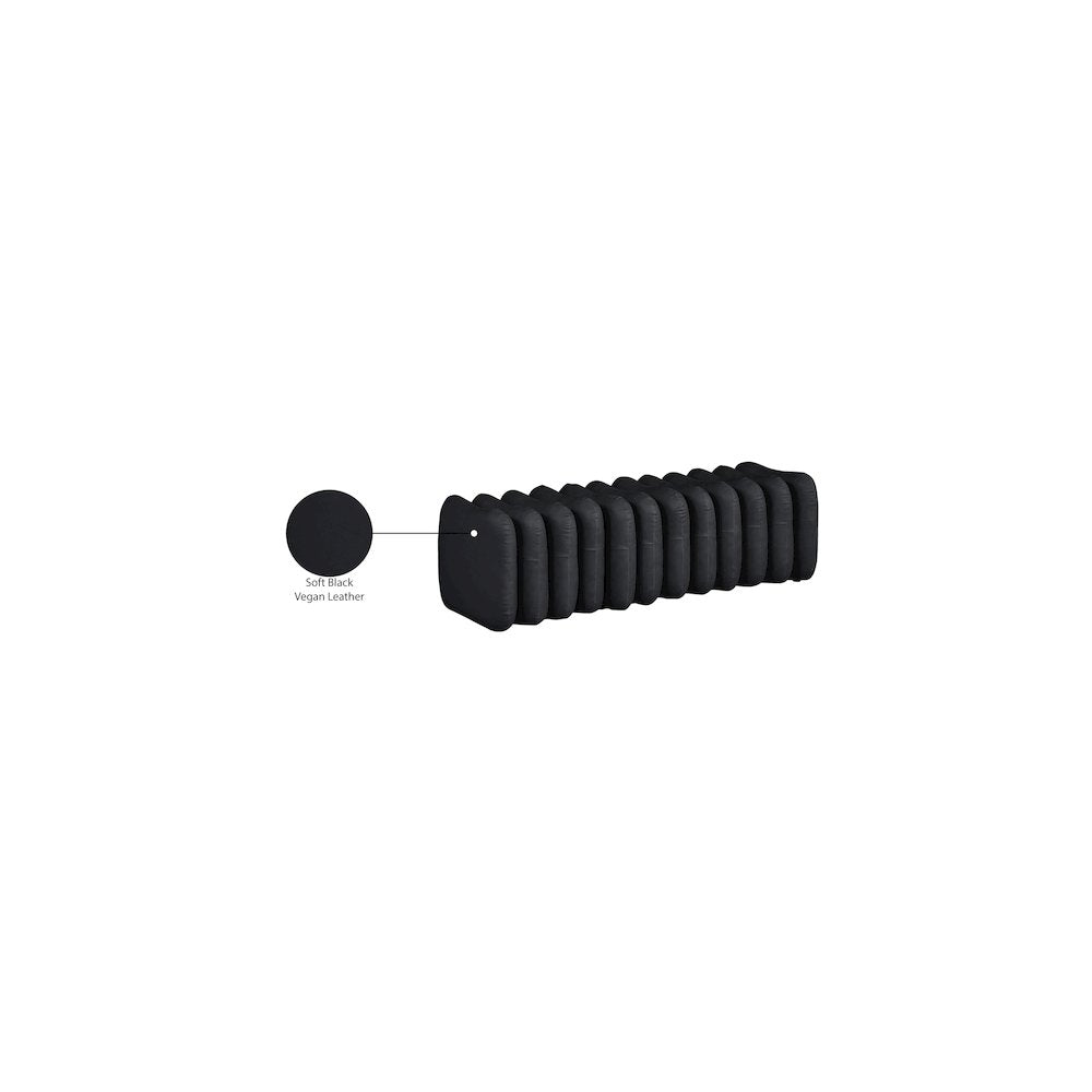 Atticus Black Vegan Leather Bench