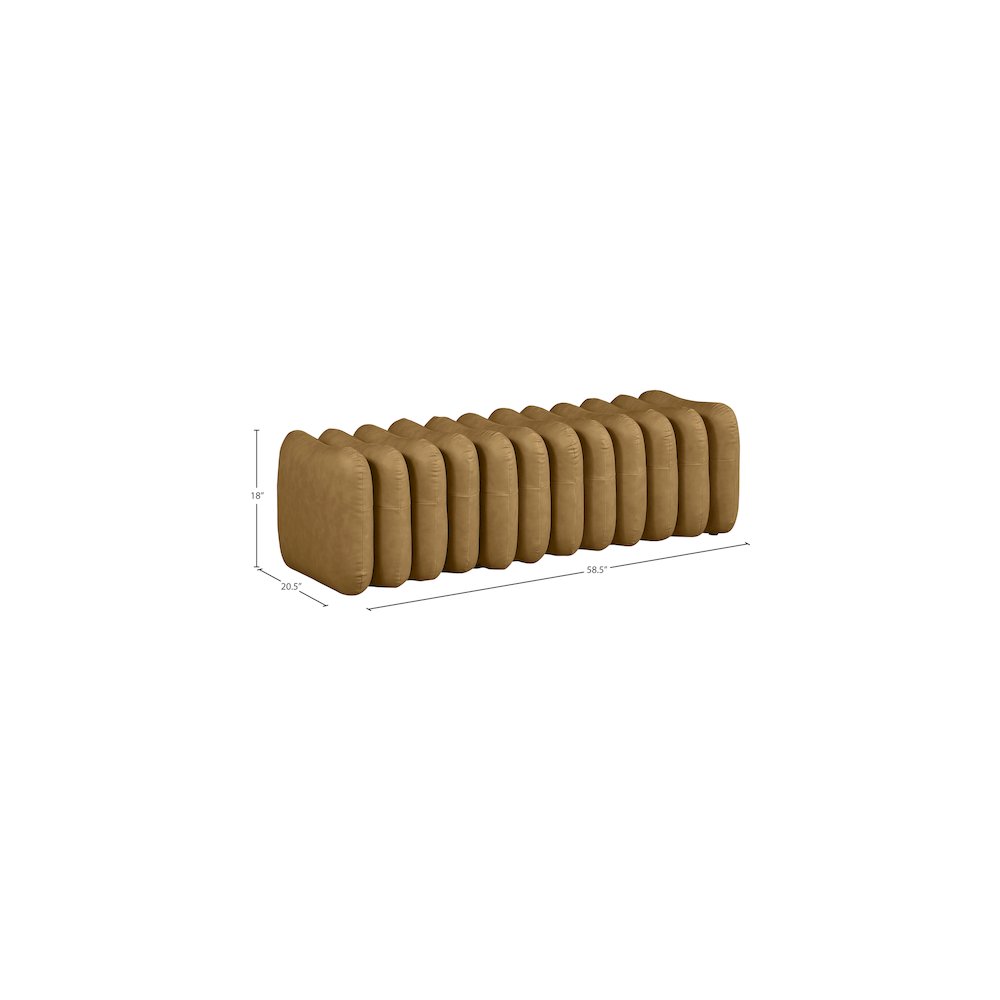 Atticus Brown Vegan Leather Bench