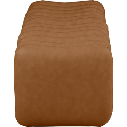 Atticus Cognac Vegan Leather Bench