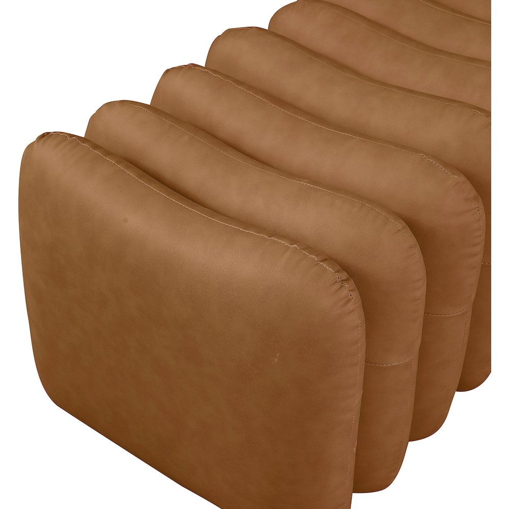 Atticus Cognac Vegan Leather Bench