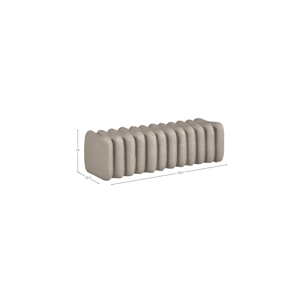 Atticus Taupe Vegan Leather Bench