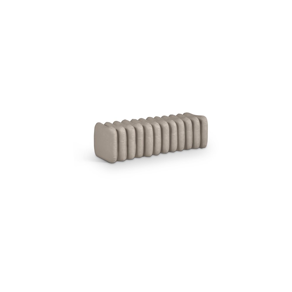 Atticus Taupe Vegan Leather Bench
