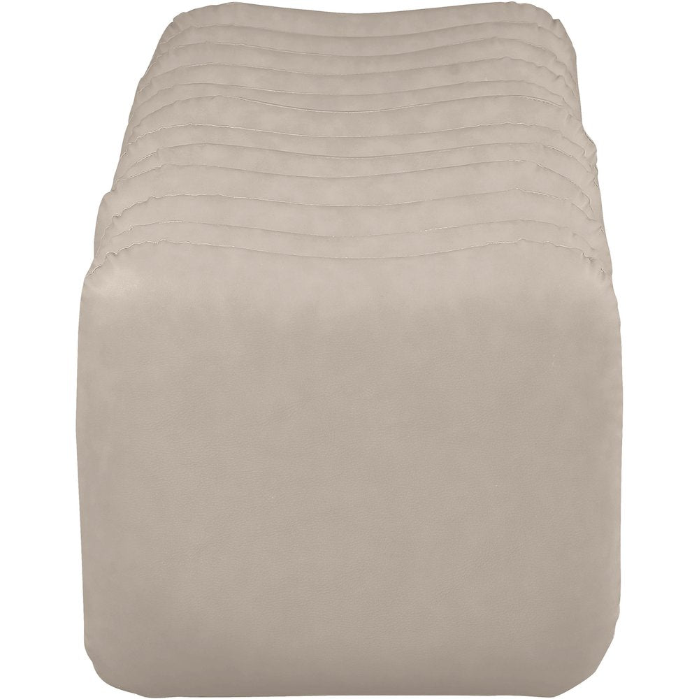 Atticus Taupe Vegan Leather Bench