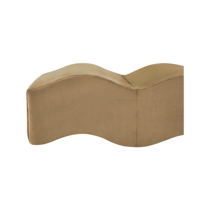 Wave Beige Velvet Bench
